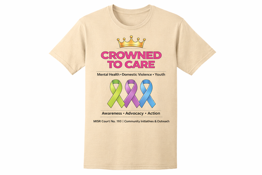 Crowned To Care Community Initiatives and Outreach T-shirt (Beige)